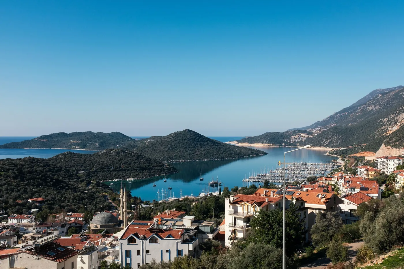 Kaş on the Turkish Riviera with its marina and bay
